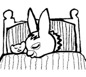 coloriage trotro en train de dormir dans son lit